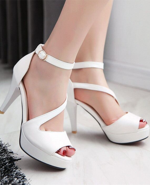 2023 Summer Fashion Women Thin 115cm High Heels Square Toe Sandals Apricot  Buclek Strap Sandles Lady Party Prom Shoes B